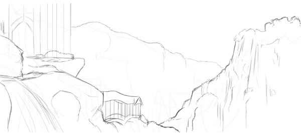 ‘PS绘制逼真的大型山水场景‘