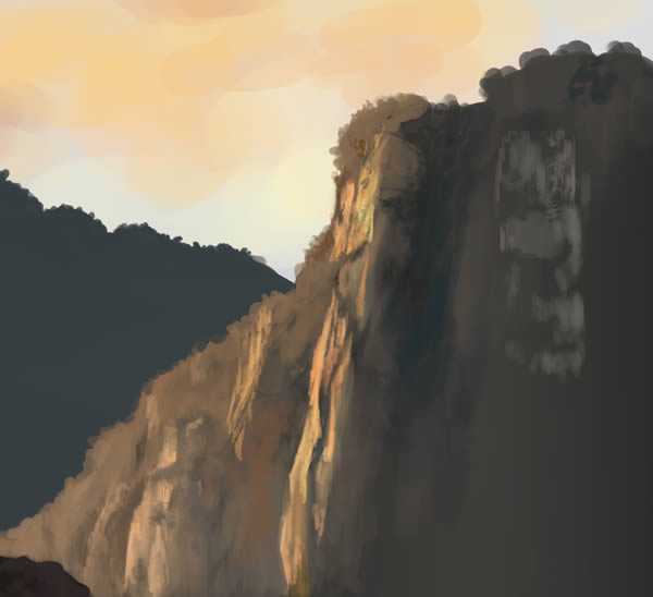 ‘PS绘制逼真的大型山水场景‘