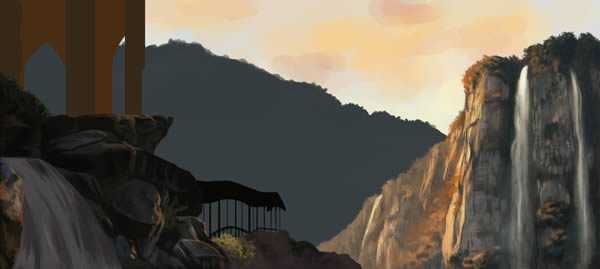 ‘PS绘制逼真的大型山水场景‘