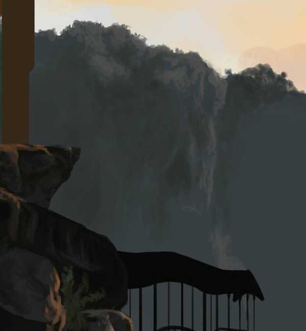 ‘PS绘制逼真的大型山水场景‘