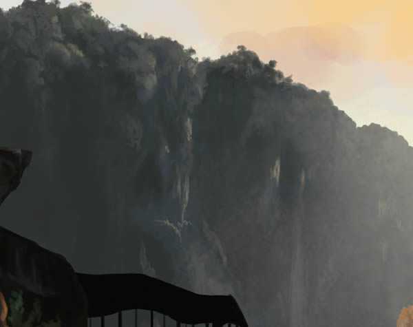 ‘PS绘制逼真的大型山水场景‘