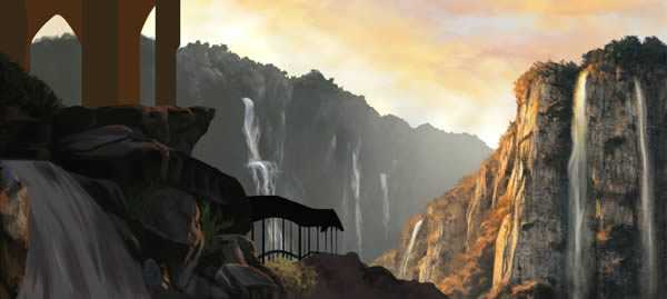 ‘PS绘制逼真的大型山水场景‘