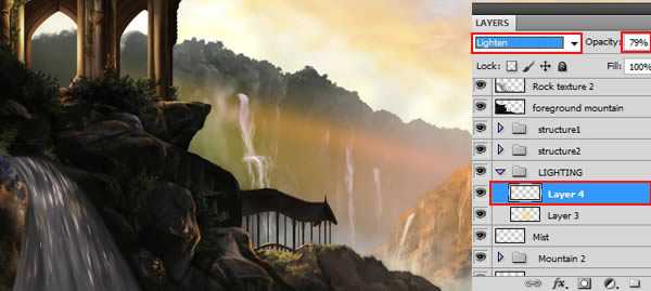 ‘PS绘制逼真的大型山水场景‘
