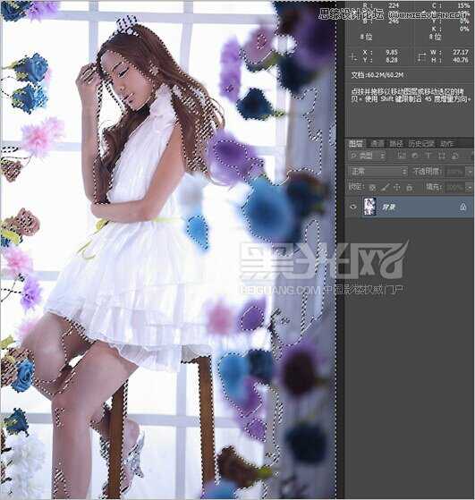 ‘Photoshop调出室内美女模特唯美柔和的通透肤色效果‘