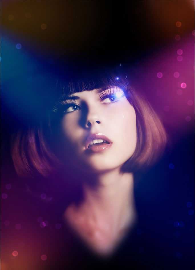 ‘PS为人物美女照片添加梦幻星光光线‘