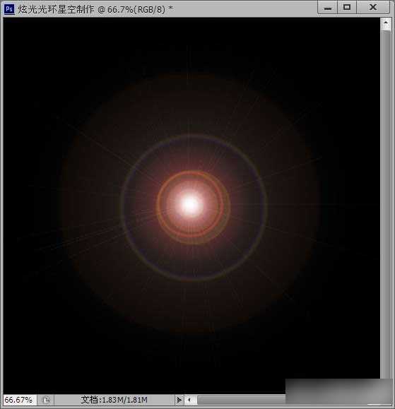 ‘PhotoShop(PS)利用滤镜及画笔工具制作漂亮的彩色光环星空教程‘