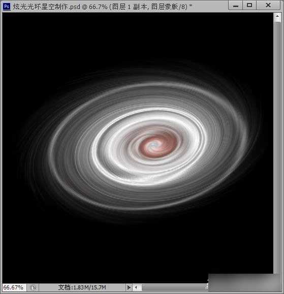 ‘PhotoShop(PS)利用滤镜及画笔工具制作漂亮的彩色光环星空教程‘