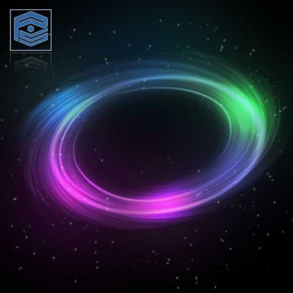 ‘PhotoShop(PS)利用滤镜及画笔工具制作漂亮的彩色光环星空教程‘