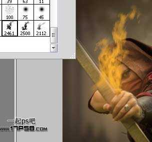 ‘photoshop合成制作手握火焰弓箭的刺客‘
