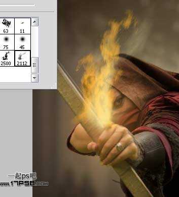 ‘photoshop合成制作手握火焰弓箭的刺客‘