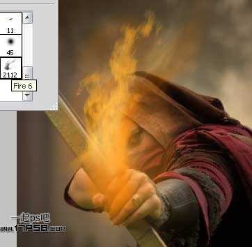 ‘photoshop合成制作手握火焰弓箭的刺客‘