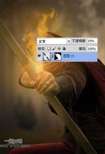 ‘photoshop合成制作手握火焰弓箭的刺客‘
