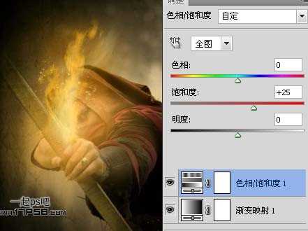 ‘photoshop合成制作手握火焰弓箭的刺客‘