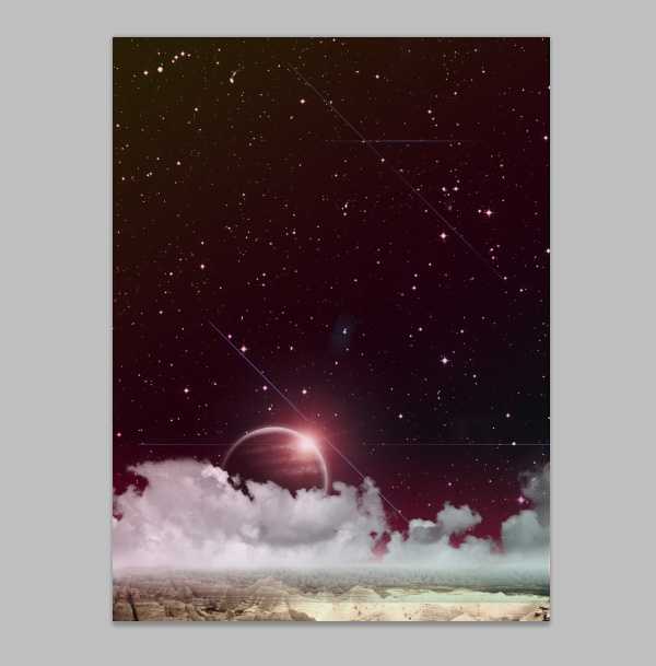 ‘Photoshop设计繁星点点的复古风格行星海报教程‘