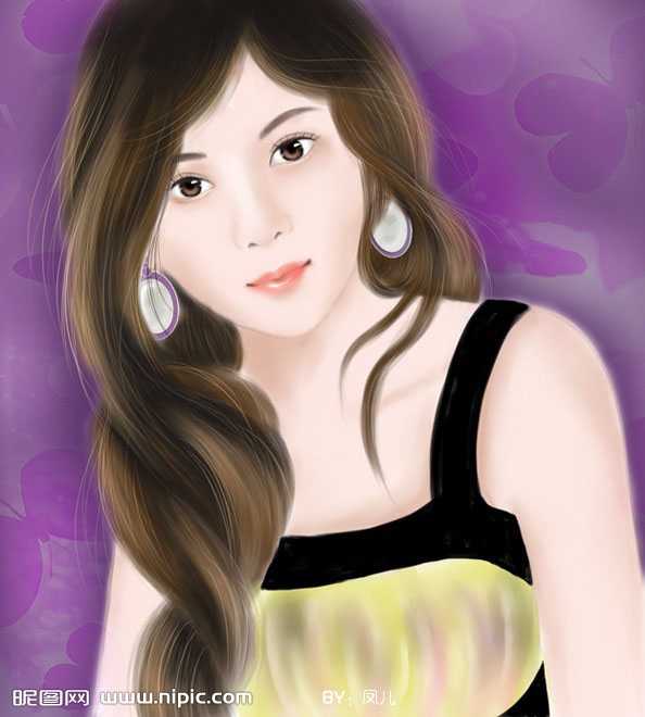 ‘photoshop鼠绘简单的时尚美女头像‘