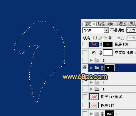 ‘Photoshop制作精致的金色马头‘