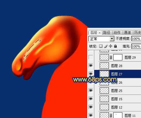 ‘Photoshop制作精致的金色马头‘