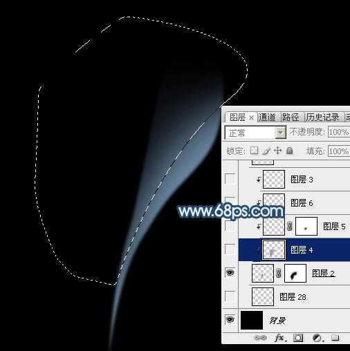 ‘Photoshop制作简单飘逸的青色烟雾‘