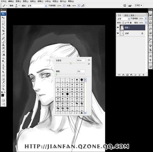 ‘photshop鼠绘超酷的带纹身的古典白发帅哥插画‘