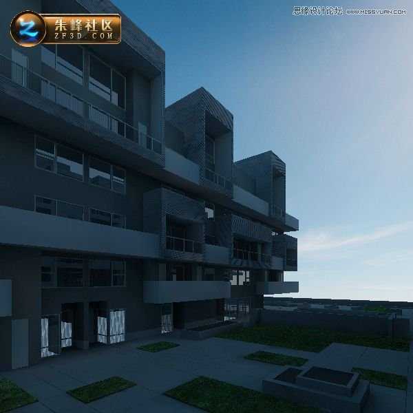 3DSMAX制作大气的小区室外效果图,PS教程,思缘教程网
