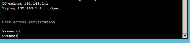 telnet 192.168.1.1