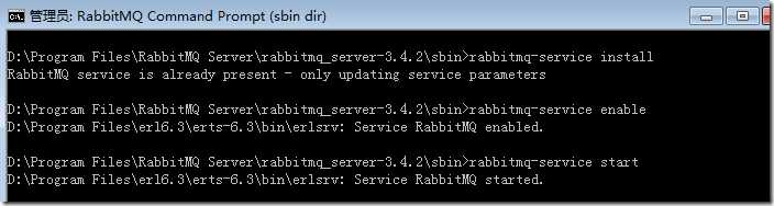 Start RabbitMQ Service