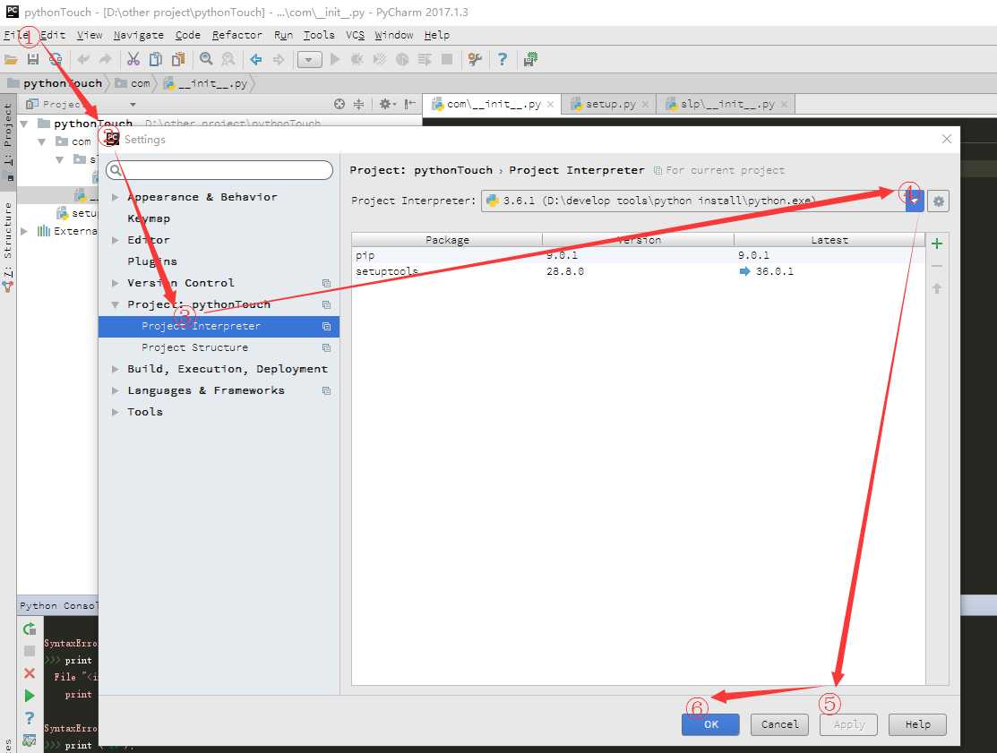 pycharm no python interpreter