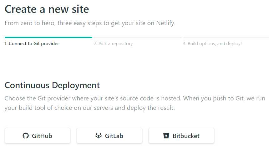 Create a new site