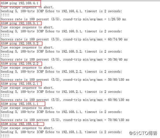 搭建基于OSPF、ASA的企业网络拓扑，典型三项外围网