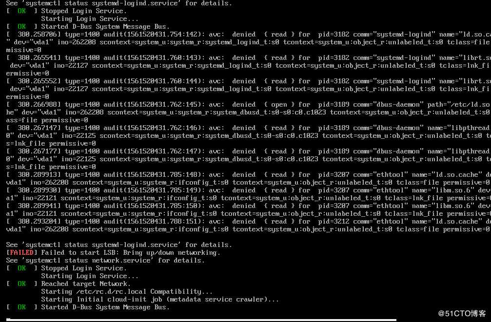 CentOS7.6系统开启selinux系统无法启动--解决方案。