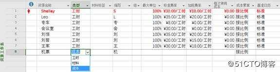Project：成本资源的使用方式