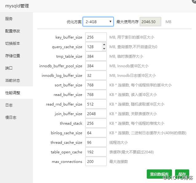 mysql5.7性能调整配置文件