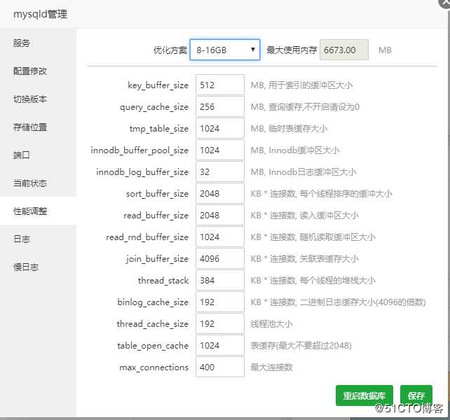 mysql5.7性能调整配置文件