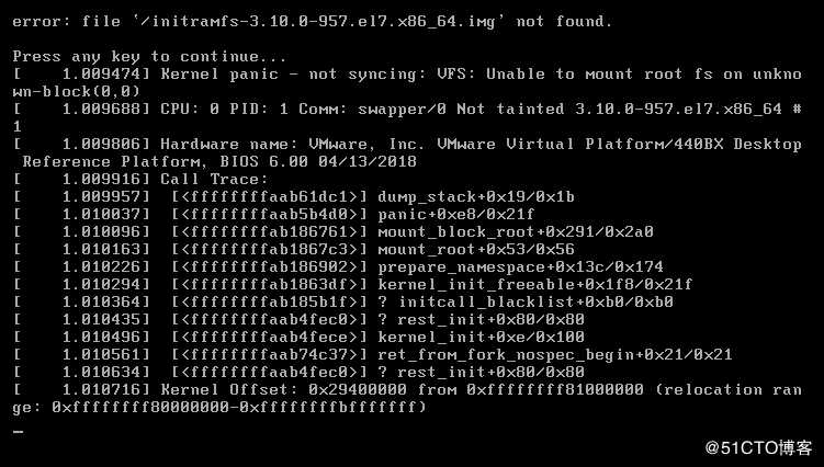 CentOS7删除/boot/initramfsxxx.img并尝试光盘救援模式修复