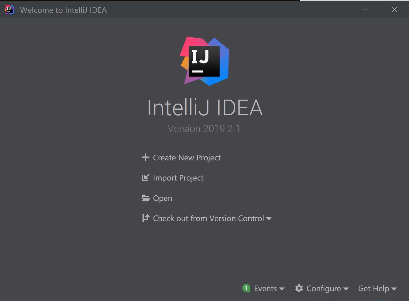 IntelliJ IDEA欢迎页