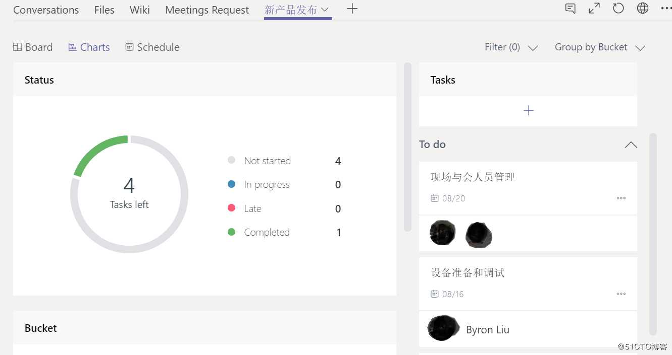 Teams 使用场景：Planner轻松跟踪团队成员的进度，掌握彼此之间的工作状态