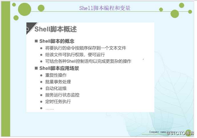 Shell 脚本之编程和变量（外加实战项目）