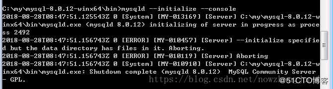windows使用zip包安装mysql8.0.12