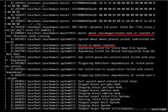 物理机异常断电，linux虚拟机系统磁盘mount失败，导致无法启动