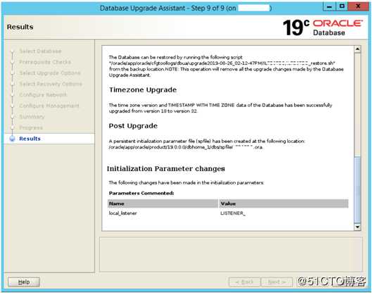 Oracle update to 19c using DBUA