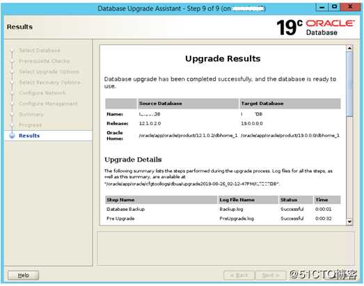 Oracle update to 19c using DBUA