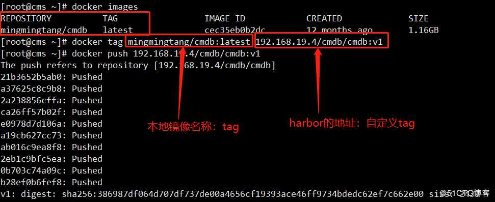 docker推送镜像到harbor