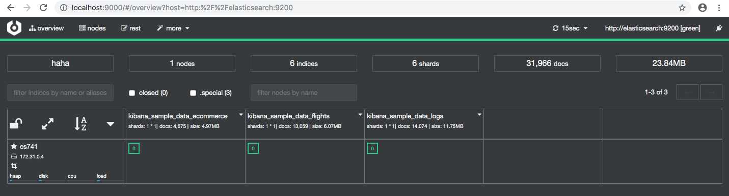 docker-compose运行es, kibana和cerebro