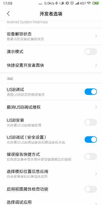 开启开发者选项