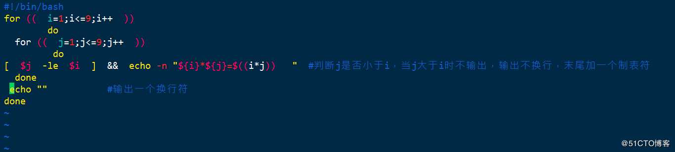 九九乘法口诀表