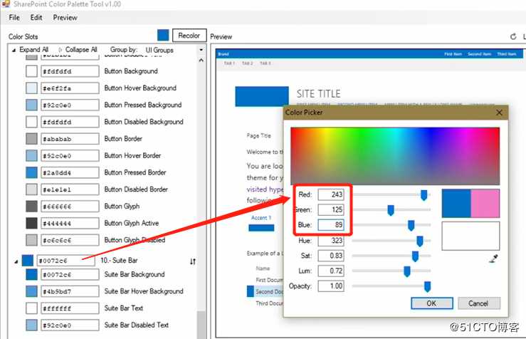 SharePoint Online 开发：创建和修改调色板