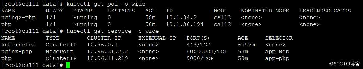 k8s 小实验nginx+php